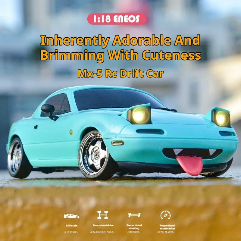 New 1:18 Adorable Mx-5 Miata Rx7 Rc Drift Car 2.4g Esp Gyro Flip-Up Light Full Scale Remote Control Toy Car Kid Adult Xmas Gift