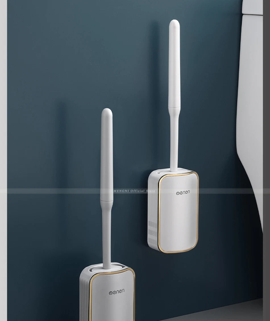 MENGNI-Luxury Toilet Brush Bathroom Wall-mount Quick Draining Clean Tool Cleaning Brush Bathroom Accessories Sets