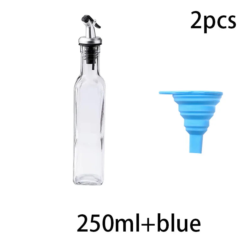FAIS DU Glass Oil Bottle Olive Oil Dispenser for Kitchen with Silicone Funne Kitchen Seasoning Sauce Vinegar Bottle Kitchen Tool