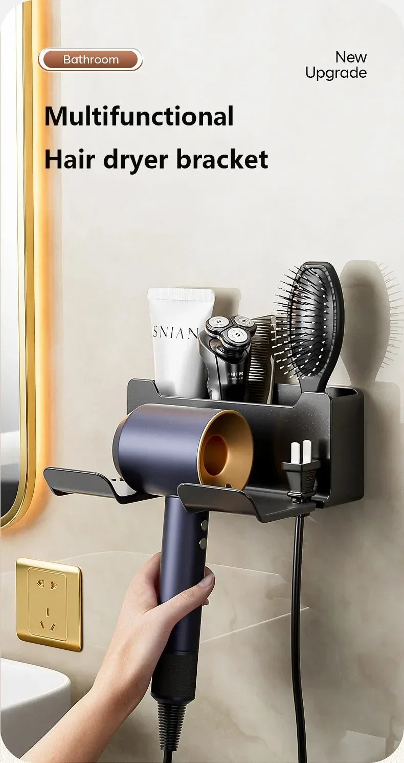 Hot Sale Hair Dryer Holder Wall Mount Suction Cup Bathroom Organizer Wall Mount Hairdryer Holder Straightener Stand Rustproof