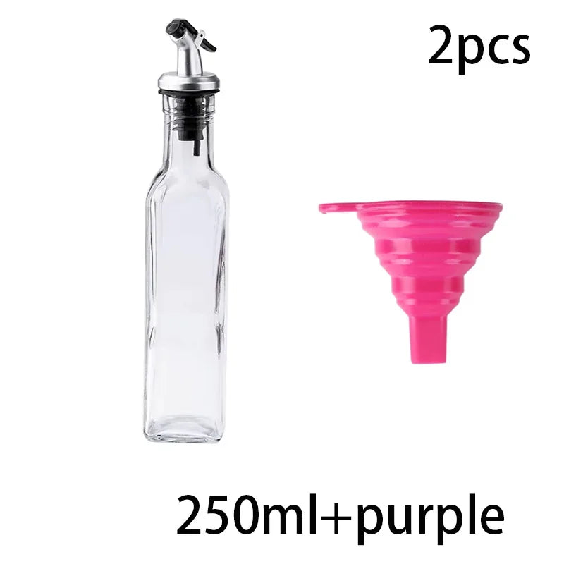 FAIS DU Glass Oil Bottle Olive Oil Dispenser for Kitchen with Silicone Funne Kitchen Seasoning Sauce Vinegar Bottle Kitchen Tool