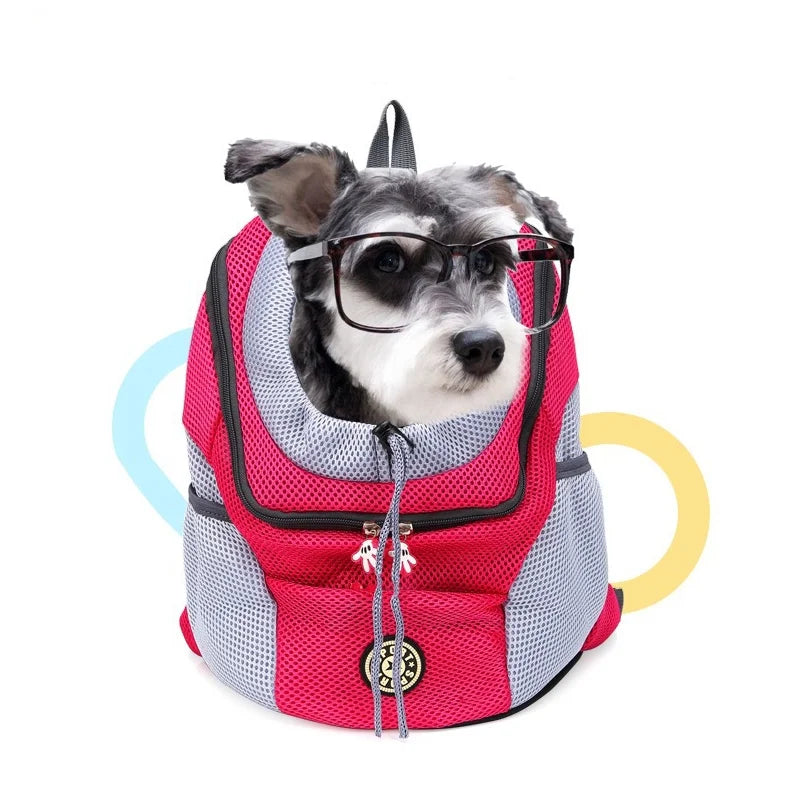 Pet Backpack Portable Portable dog Double Shoulder bag  Outdoor Travel cat Carrier Bag Pet Dog Front Bag Mesh Backpack