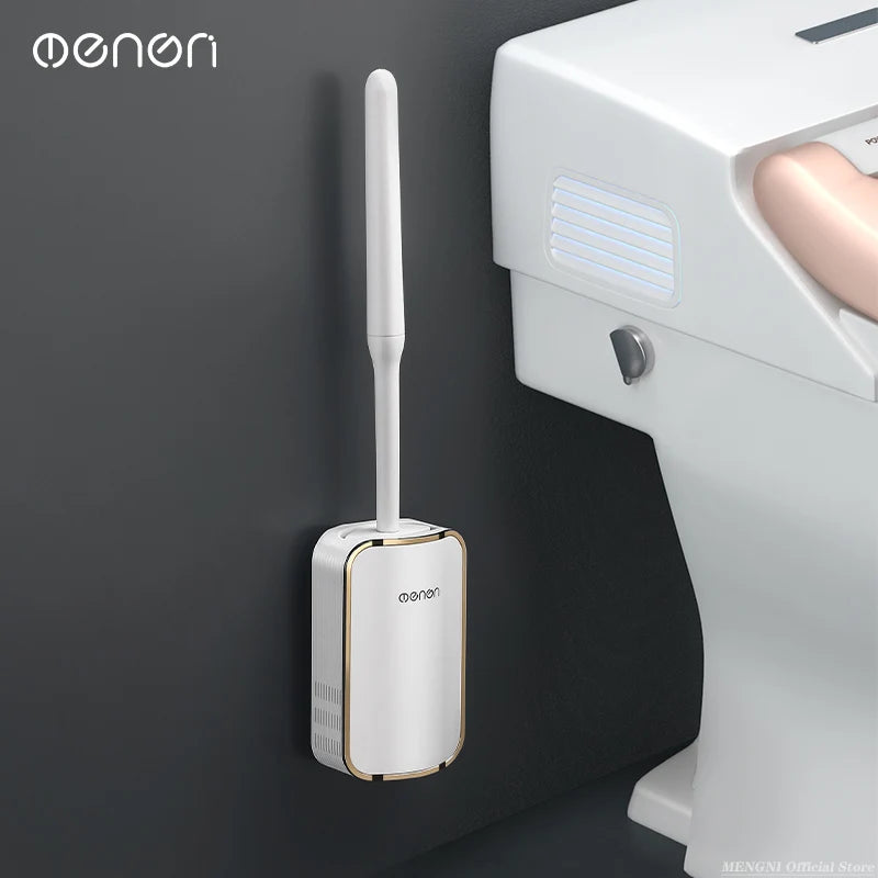 MENGNI-Luxury Toilet Brush Bathroom Wall-mount Quick Draining Clean Tool Cleaning Brush Bathroom Accessories Sets