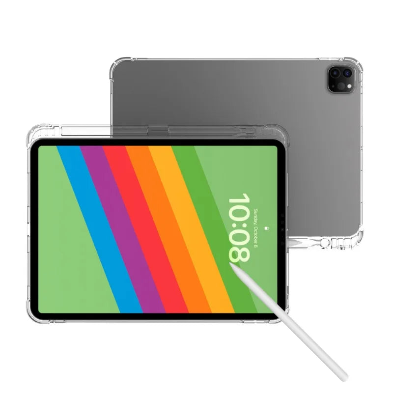 Transparent TPU Case For iPad Pro 13 inch 2024 A2925 M4 Silicon Soft With Pencil Holder Cover for ipad case iPad Pro 11 11"funda