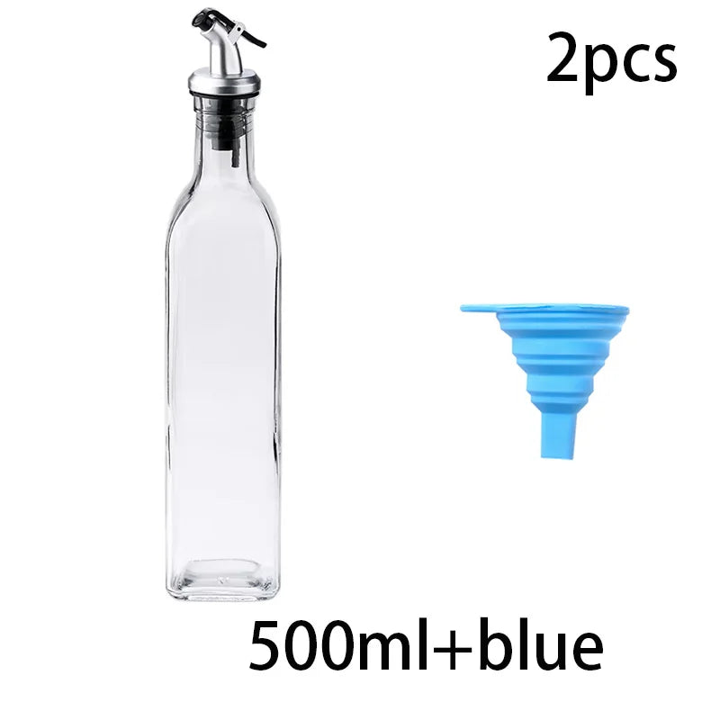 FAIS DU Glass Oil Bottle Olive Oil Dispenser for Kitchen with Silicone Funne Kitchen Seasoning Sauce Vinegar Bottle Kitchen Tool