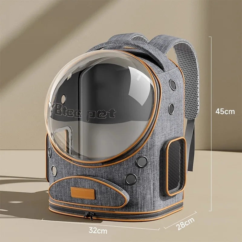 Portable cat, pet, and puppy backpack for outdoor use, lightweight and large capacity cat, small dog, space capsule, backpack