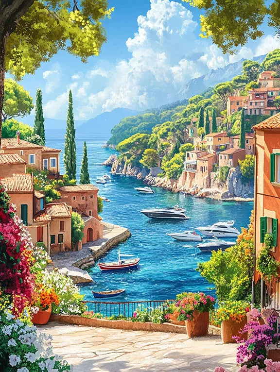 Huacan New Arrivals 2025 Diamond Painting Seaside Mountain Diamond Mosaic Landscape Complete Kit Craft kit