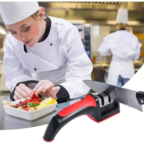 3-Segment Knife Sharpener Knife Sharpeners for Kitchen Knives Stainless Steel Three-Purpose Sharpening Stone for Kitchen Tools
