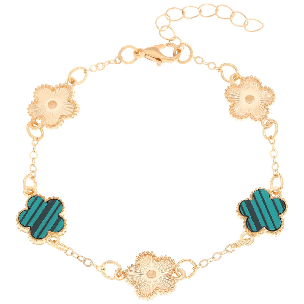 Five Petal Flower Bracelet Chain Tassel Colorful Enamel Charm Women Fashion Elegant Jewelry Gift Trendy Accessory