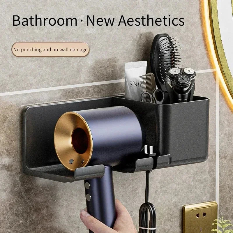 Hot Sale Hair Dryer Holder Wall Mount Suction Cup Bathroom Organizer Wall Mount Hairdryer Holder Straightener Stand Rustproof