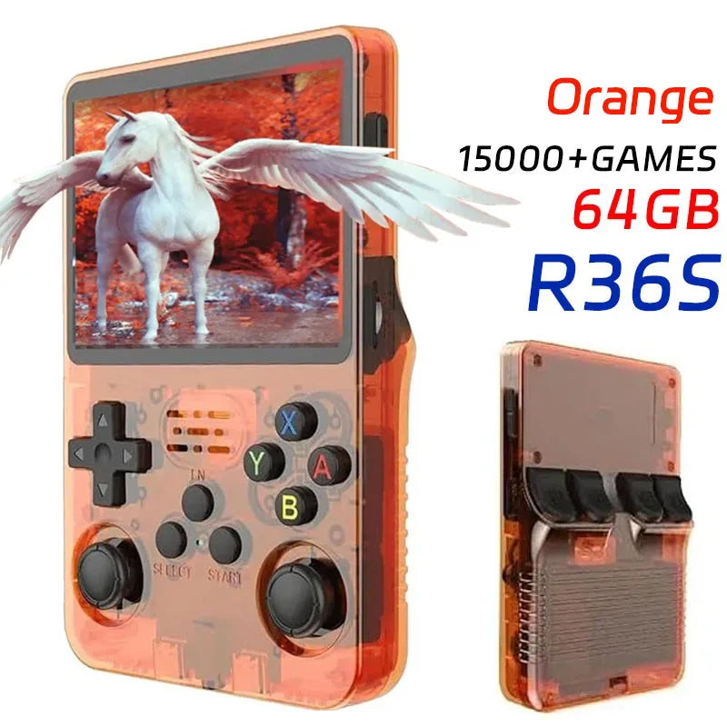 Open Source R36S Retro Handheld Game Console 3.5 Inch IPS Screen RK3326 Chip 15000+Games 64/128GB Portable Pocket Video Player