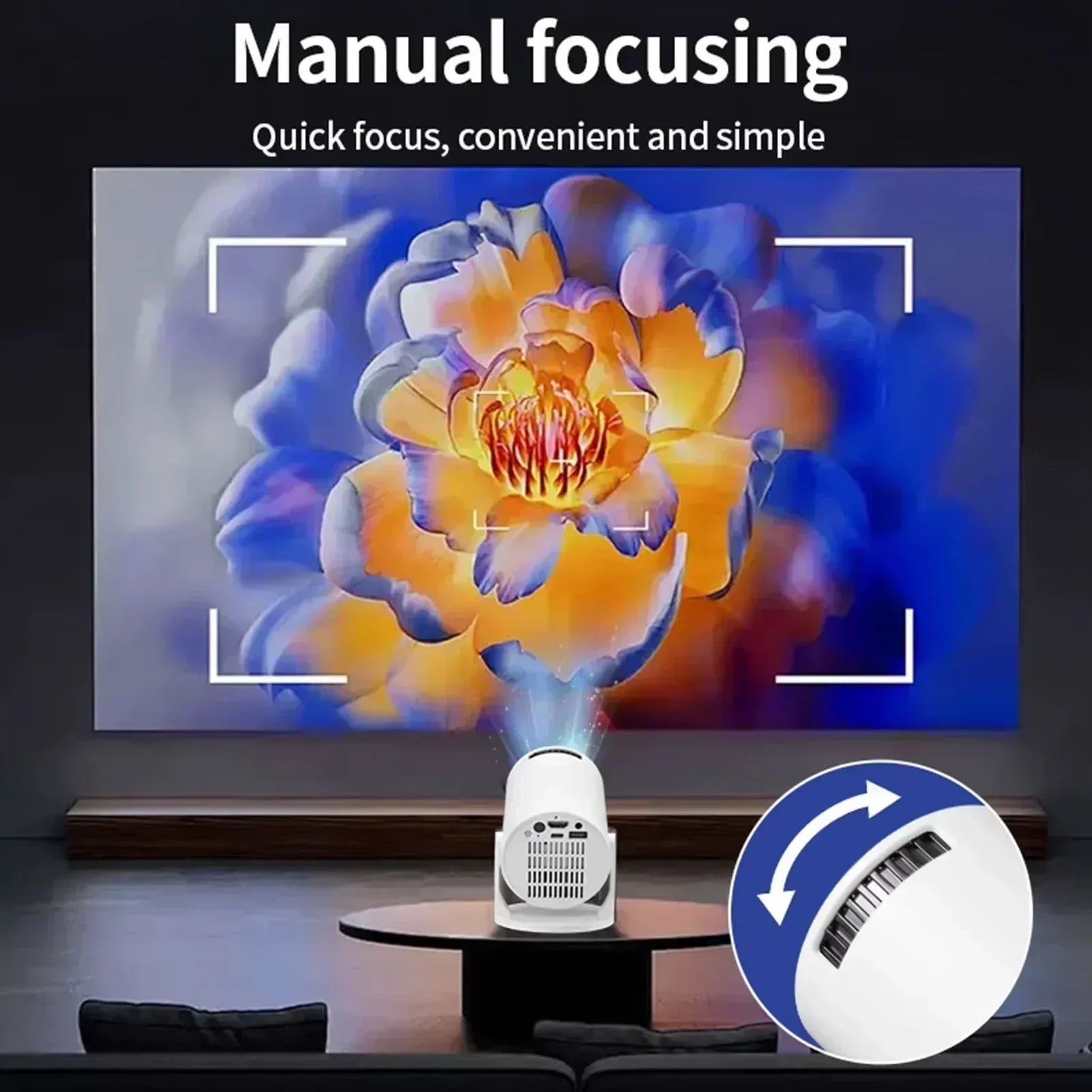 2026 New HY300 Projector with WiFi6 & BT5.0, Portable Beamer 1080P/4K Support Auto Keystone Smart Android Proyector