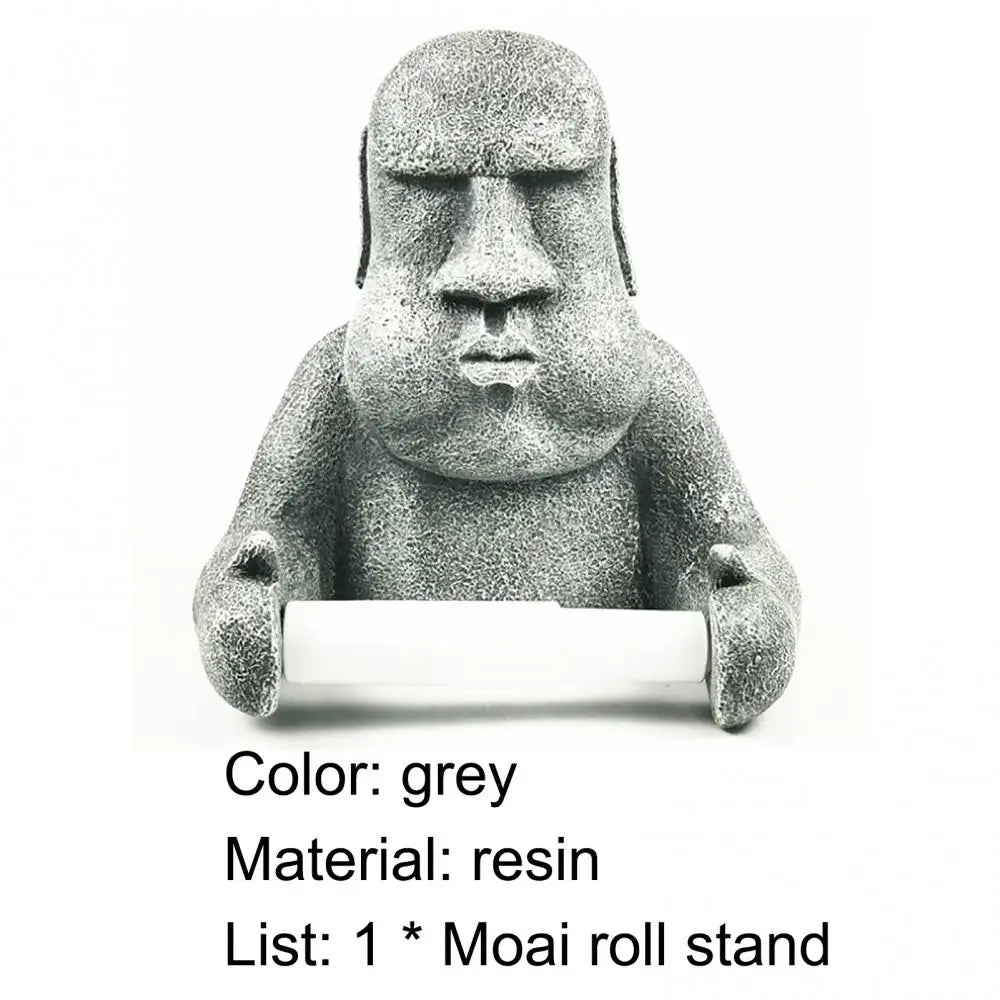 Wall Mounted Durable Roll for Bathroom Storage Holder Tissue Easter Island Moai Design Toilet Paper Rack Supplies