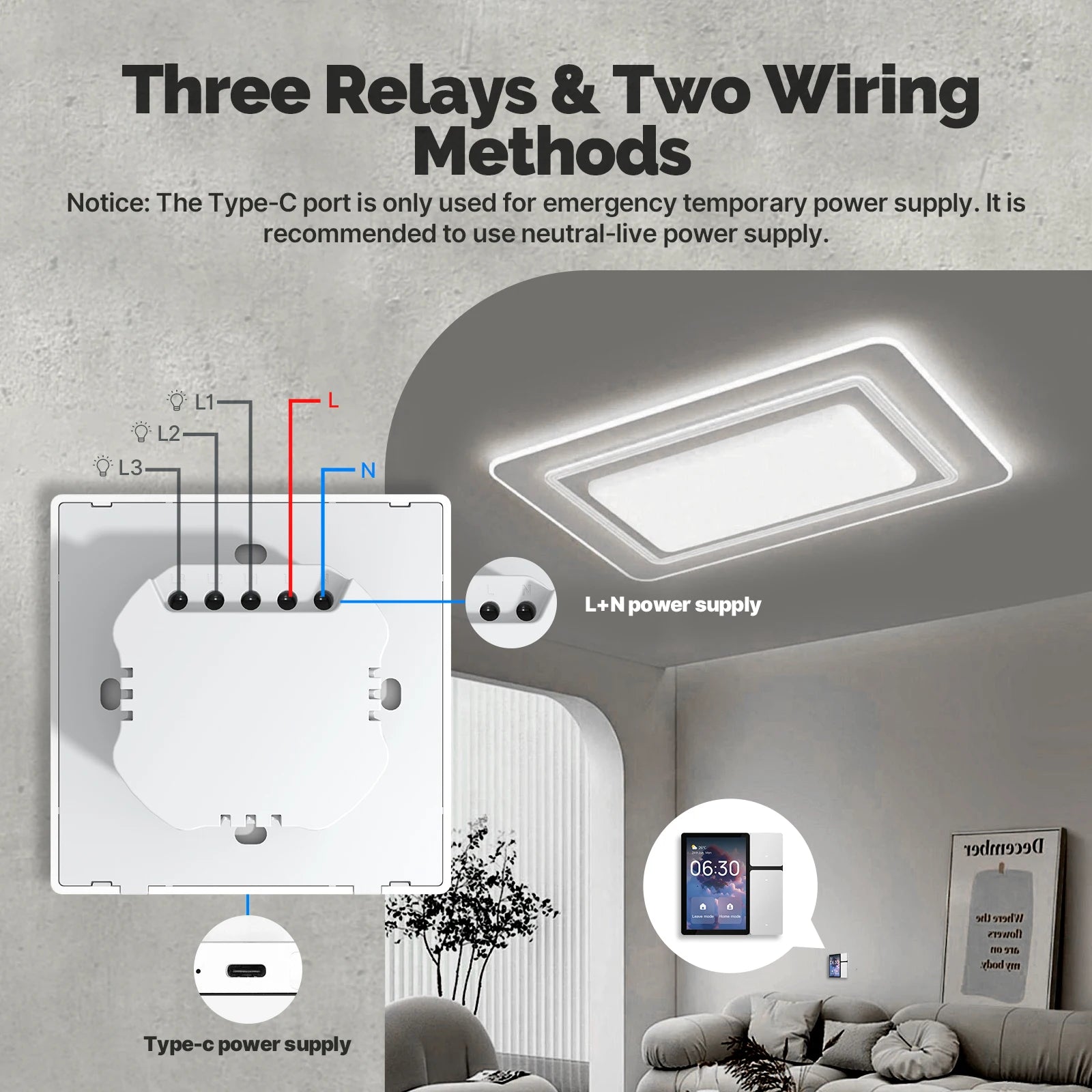 MOES Tuya WiFi Smart Control Panel 3.5" Touch Screen, 3 Relays & Buttons, IR Remote, Bluetooth Sigmesh Hub, Home Automation