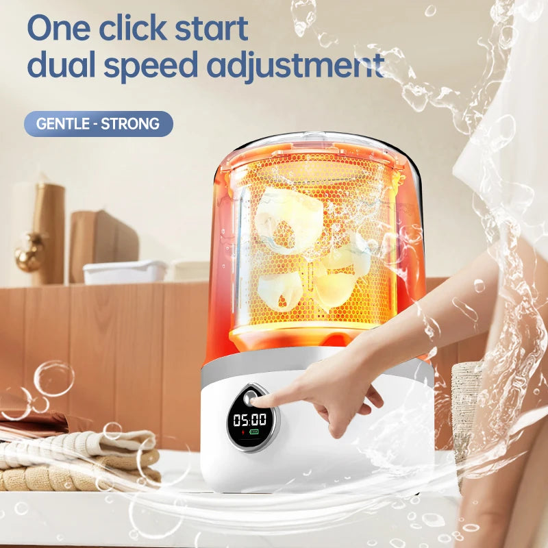 Mi Portable Wireless Washing Machine Underwear Cleaner 1.5L Mini Socks Washing Machine With LED Laundry Bucket