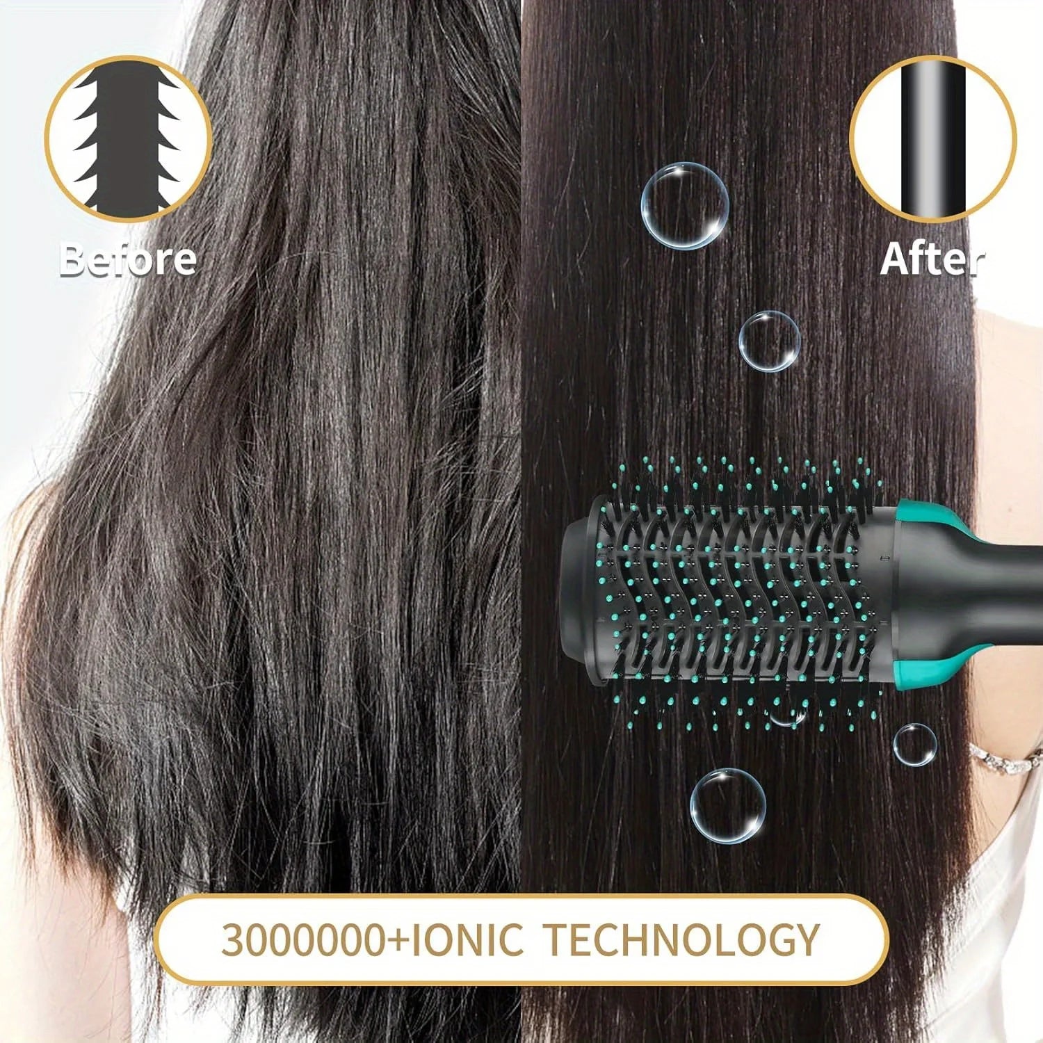 BLUTOOL 4-in-1 One-Step Negative Ion Hair Dryer and  Hot Air Brush, Reduces Frizz and Static, Quick-Dry Volumizing