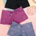 3pcs Set of Women's Sexy Low Waist Contrast Lace Square Panties