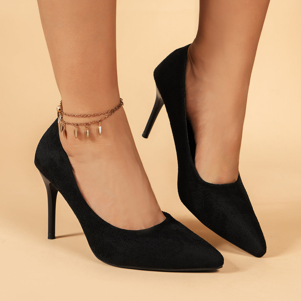 Women's Pointed Toe High Heels - Sexy Black Slip On Stiletto Court Pumps - Versatile Dress Heels - For Women - Suitable for Parties, Weddings & Night Out - Perfect Gift for Fashionistas