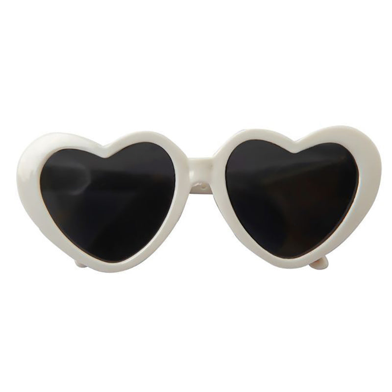 Pet Fashion Glasses for Dogs & Cats - Heart-Shaped Glasses with Yellow Lenses, Soft Fabric & Adjustable Strap, Cute Animal Costume Accessories for All Breeds, Dog Fashion Glasses, Playful Pet Accessory, Comfor