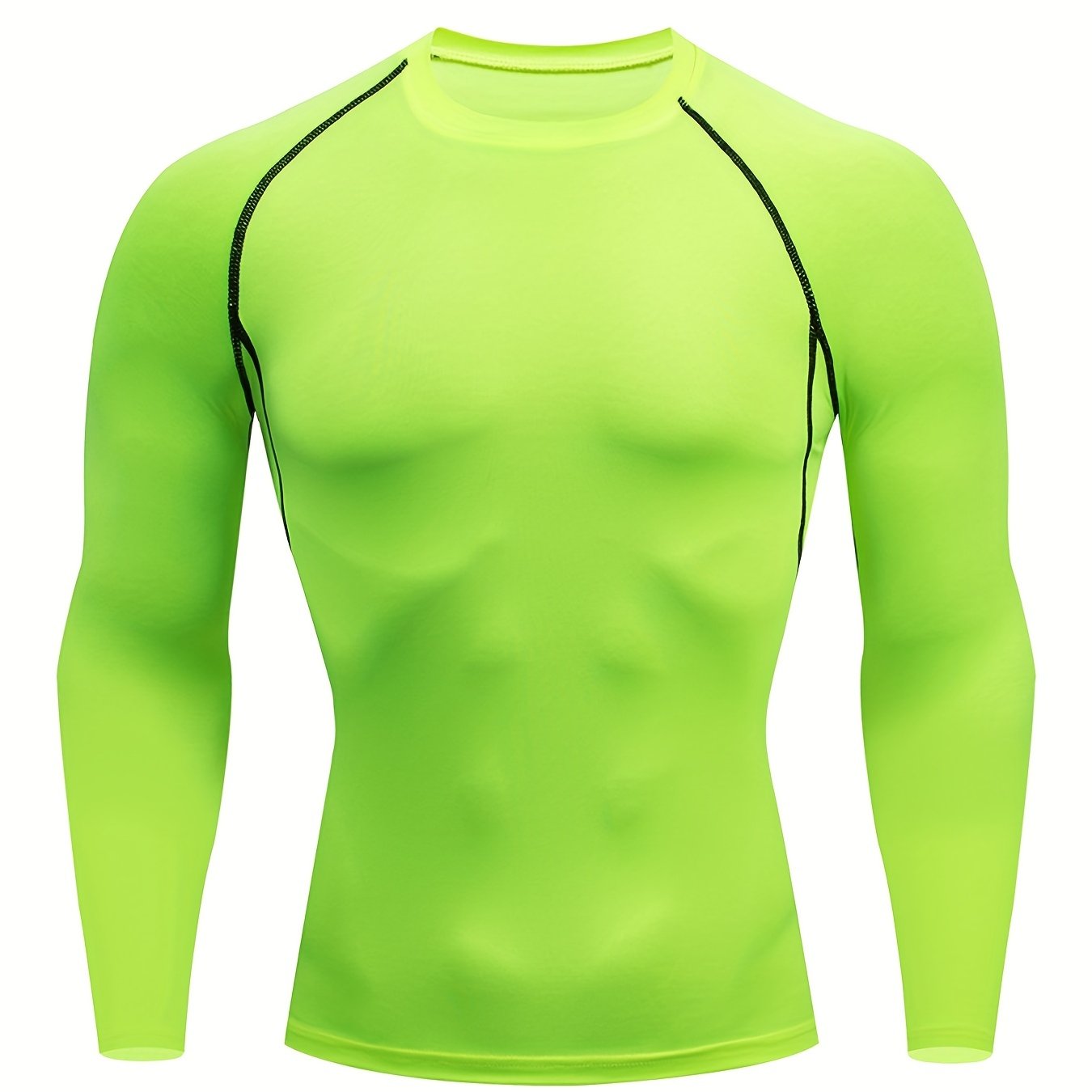 Men'S High-Stretch Sportswear | Long Sleeve Crew Neck Gym Top for Running, Training, Basketball, and More | Solid Color, Four Seasons Fit, JIIHOO Brand